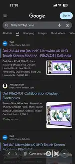 86” Dell 4k touchscreen display p8624qt