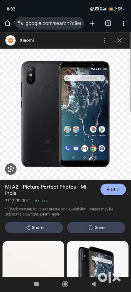 MI A2 4gb RAM 64gb Memory