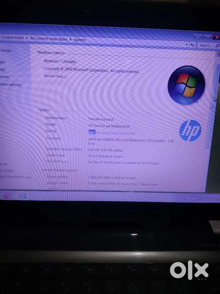 Hp pavilion g4 Notebook pc 6 gb ram 512