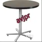 New restaurant furniture ss frame table with round top table
