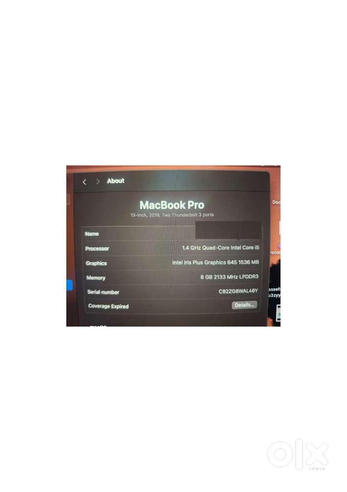 MAC BOOK PRO 13 PROCESER :1.4 GHz Quad-Core Intel Core i5