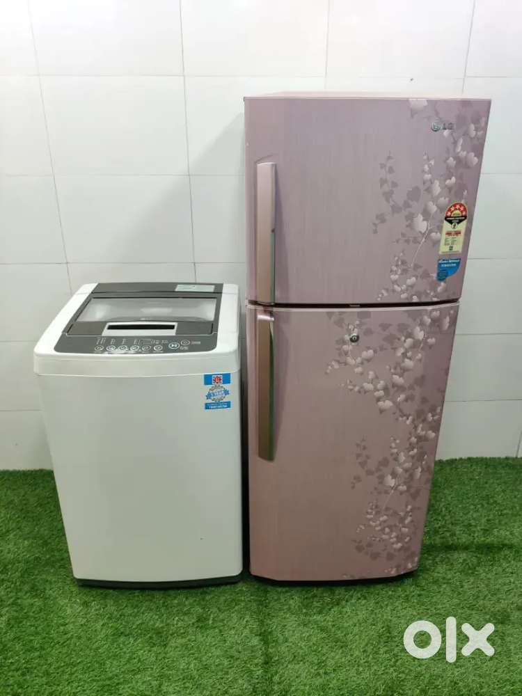 -_& LG Doble door pink flower model and LG black & white machine -__/