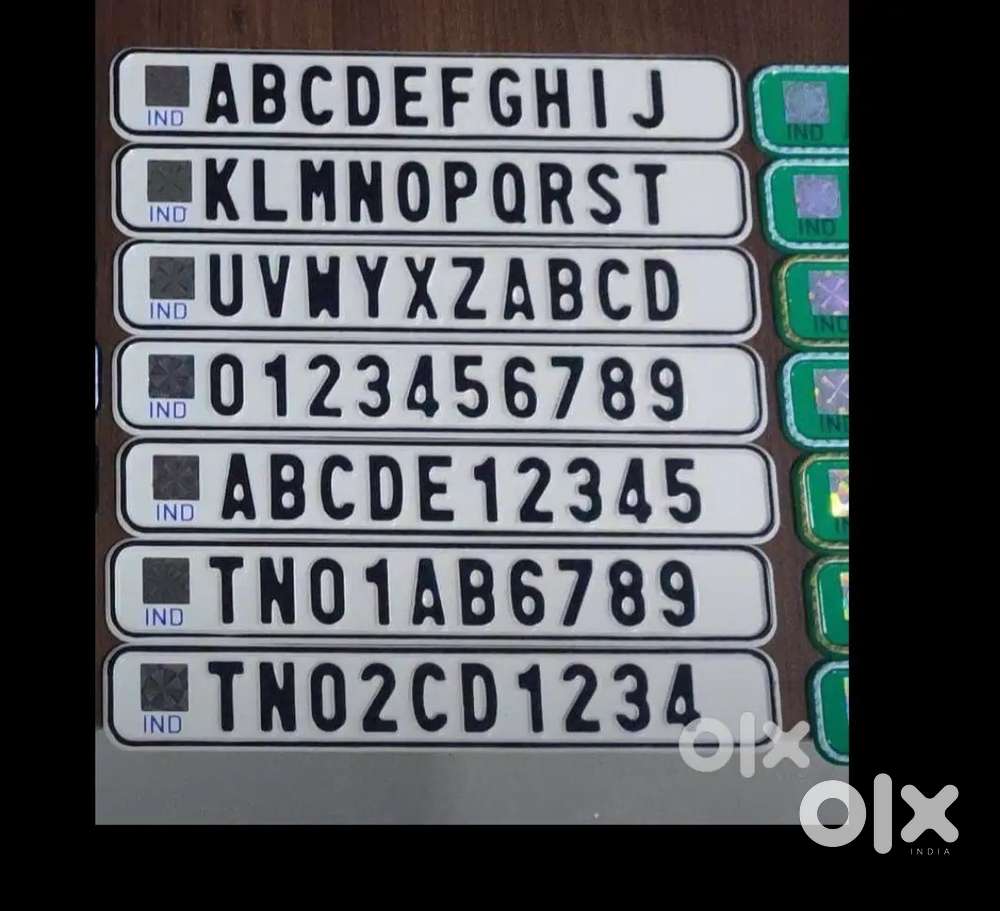 Number plate embossing work