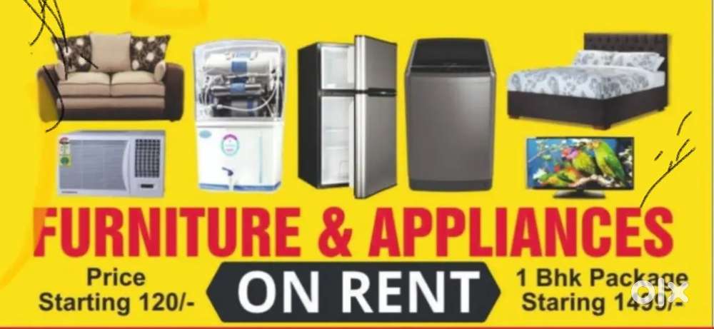 Furniture Appliances on RENT bed all item hai
