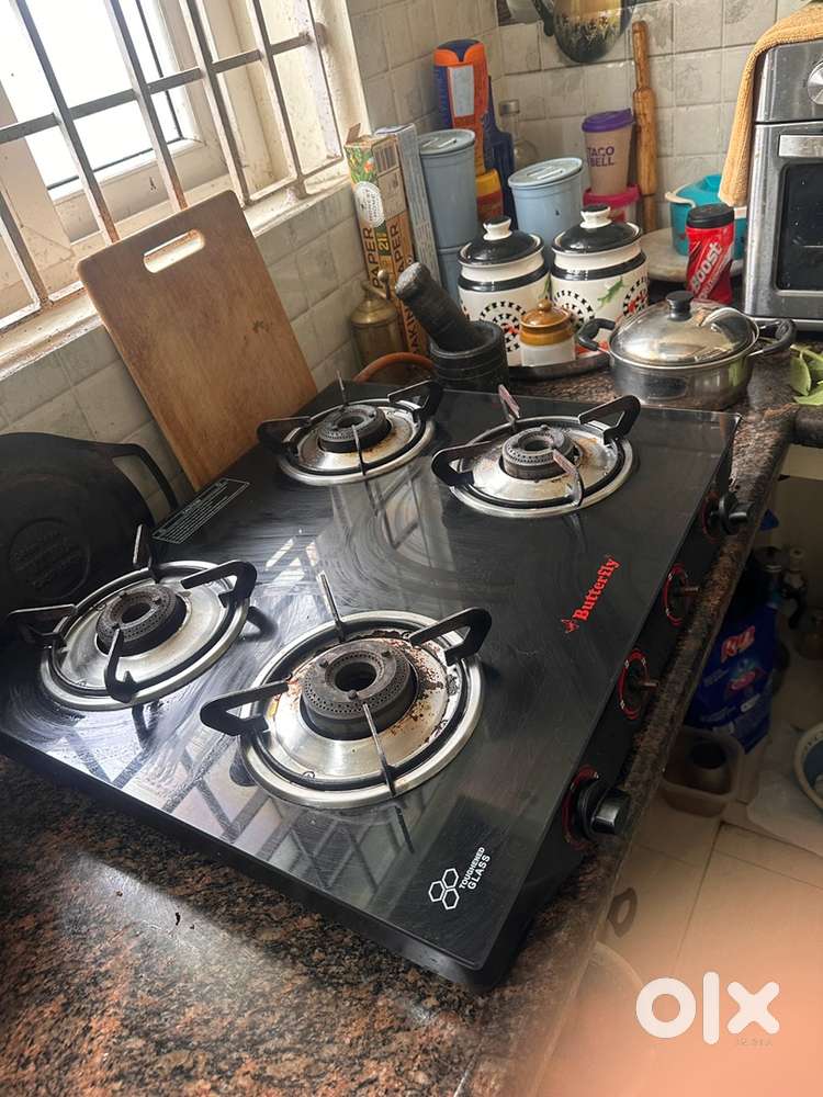 Butterfly 4 burner stove toughened glass