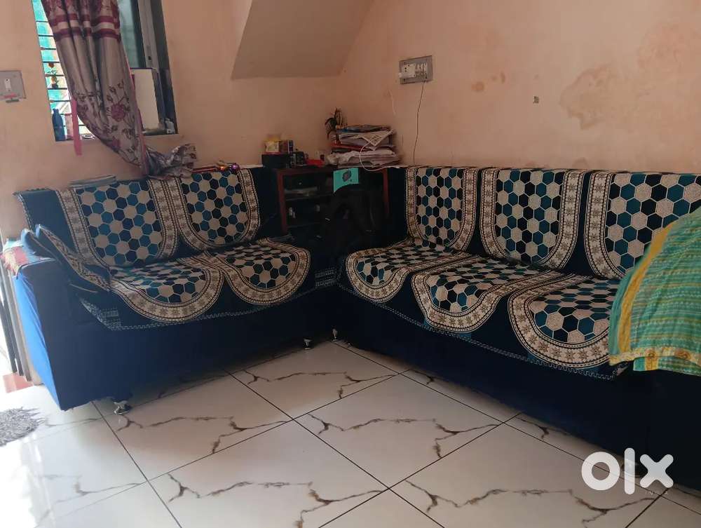 Full size sofa set and showcase