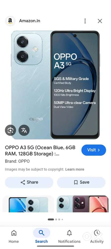 Oppo a3 5g phone good condition 6/128gb