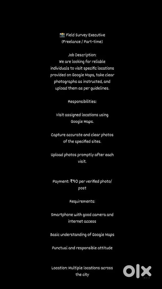 Field Survey Executive (Freelance / Part-time)