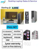 1- Year Warranty  Desktop Laptop CPU Full Set i3-i5-i7 Available