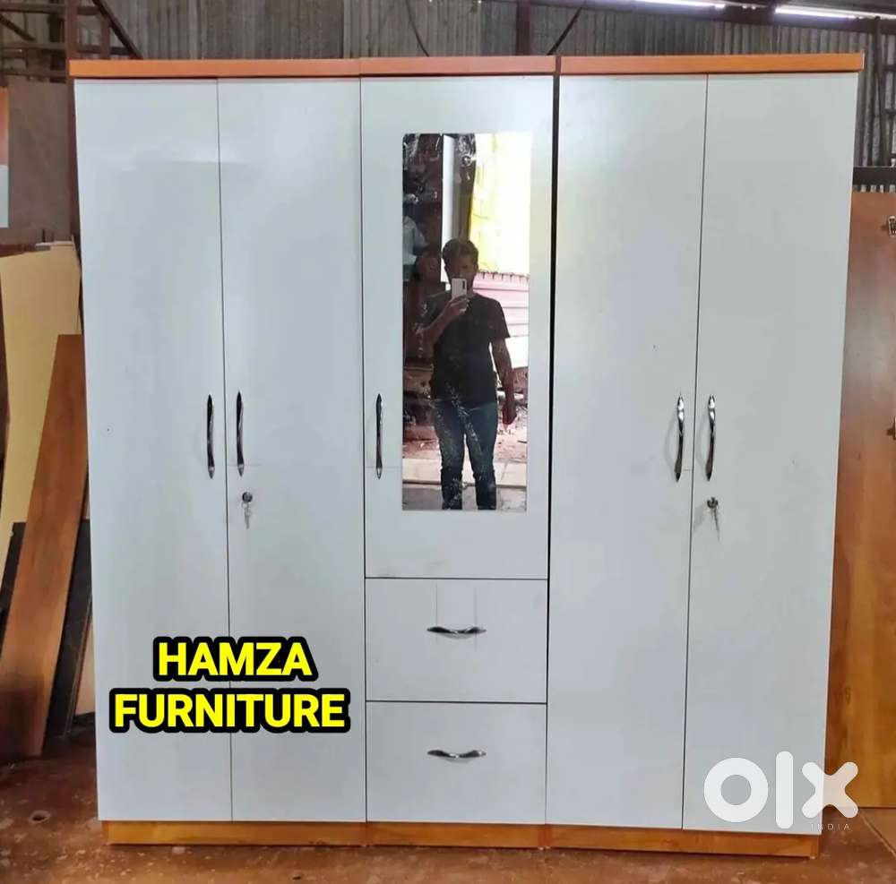 HAMZA FURNITURE New designer stylish look particle wood 5door  Almari