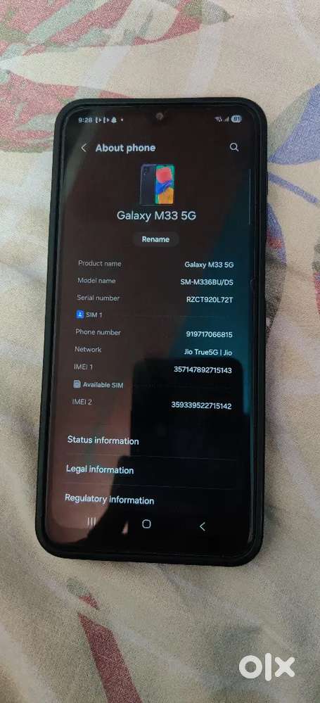 Samsung galaxy m33 5g phone 8/128