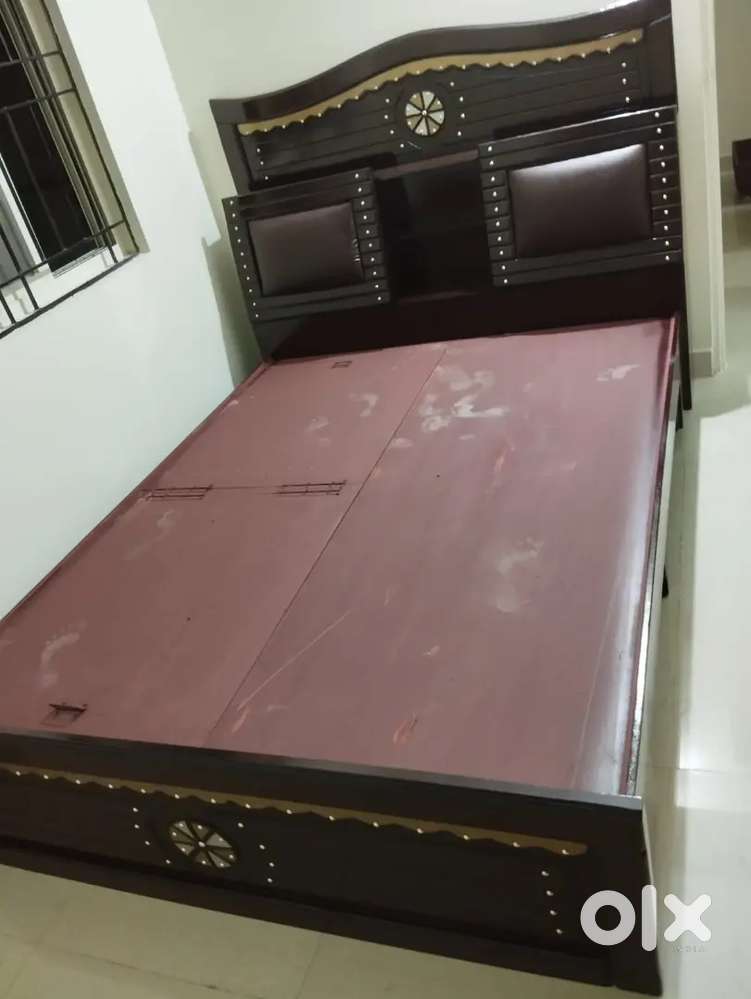 Brand New queen size head storage Assam Teak wood and plyboard cot