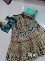 Heavy Embroidered Designer Lehenga Set – Teal Green & Gold