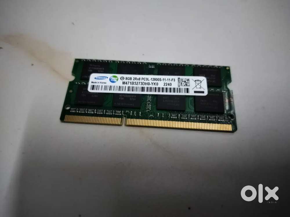 8 gb ddr3 pc3L laptop ram perfect working and new looking condition