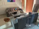 5 seater sofa with cover and ecntre table