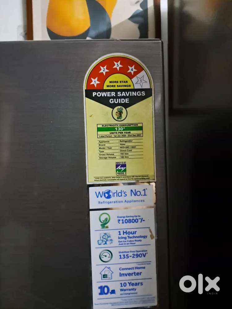 Hair single door 195 litter refregarater