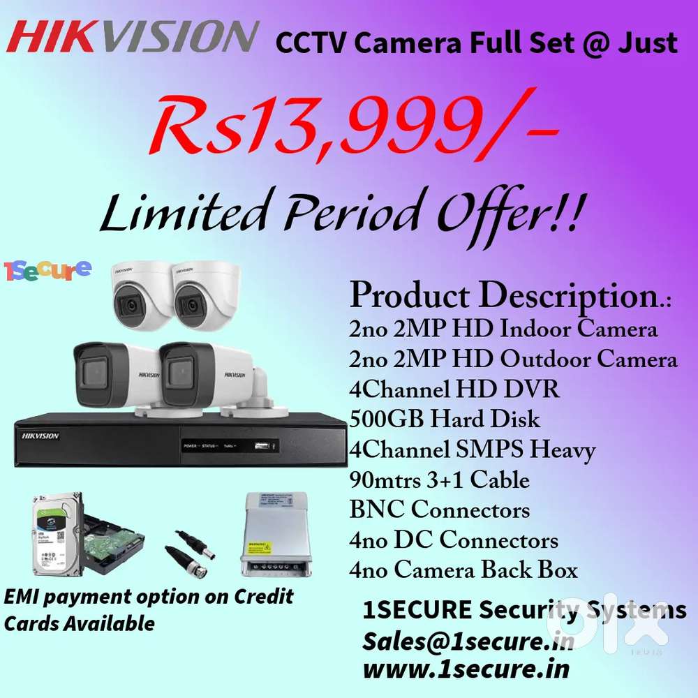 Hikvision CCTV Camera Full Set- 2yrs warranty- hurry up!!