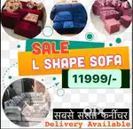 L SHAPE SEVEN SEATER SOFA CORNER FULL SET WITH CENTRE TABLE & PUFFY