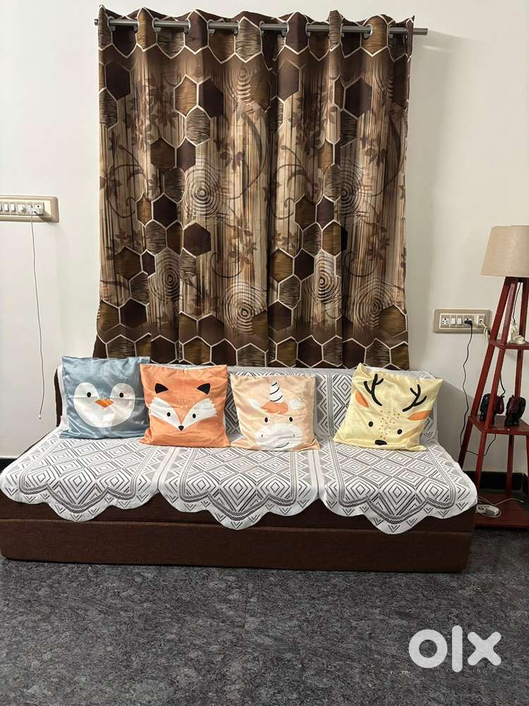 4 seater sofa cum bed with cushion