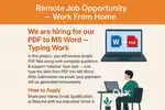 Remote Job Opportunity - Work From Home  We are hiring for our PDF to