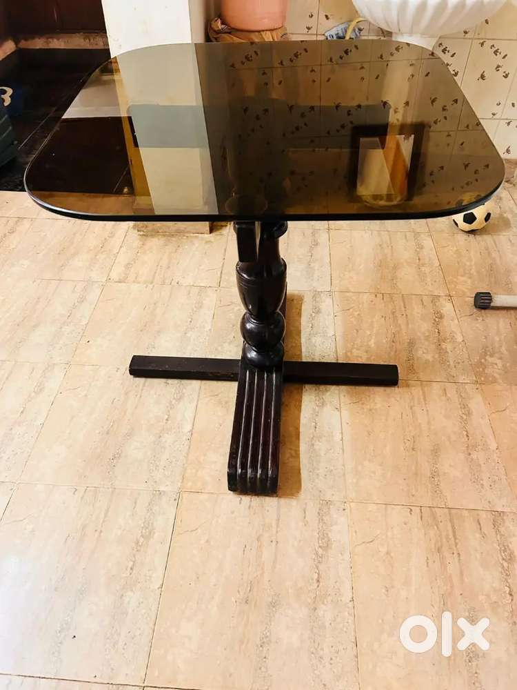 Square glass top table