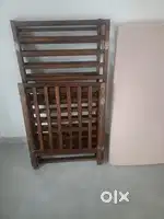 Premium Teak Wood Baby Cot with Mattress, Hardly Used