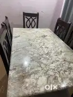 Elegant 6-Seater Marble Top Dining Table Set – Excellent Condition!