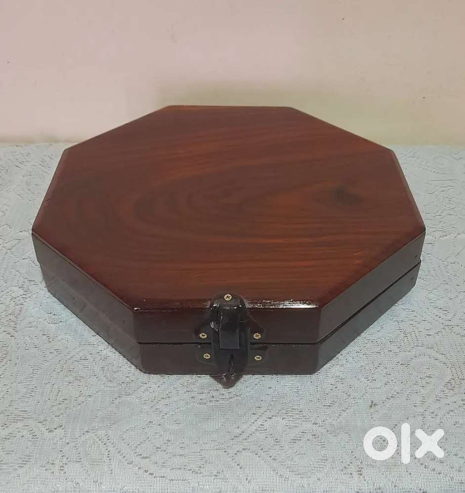 Rosewood & Teakwood Hexagon Shape Jewel Box