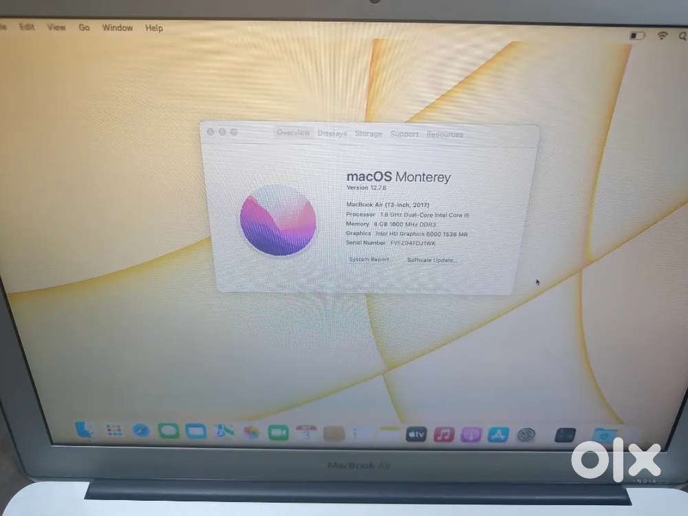 Macbook Air, 2017 model, 8gb/256gb, excellent condition.