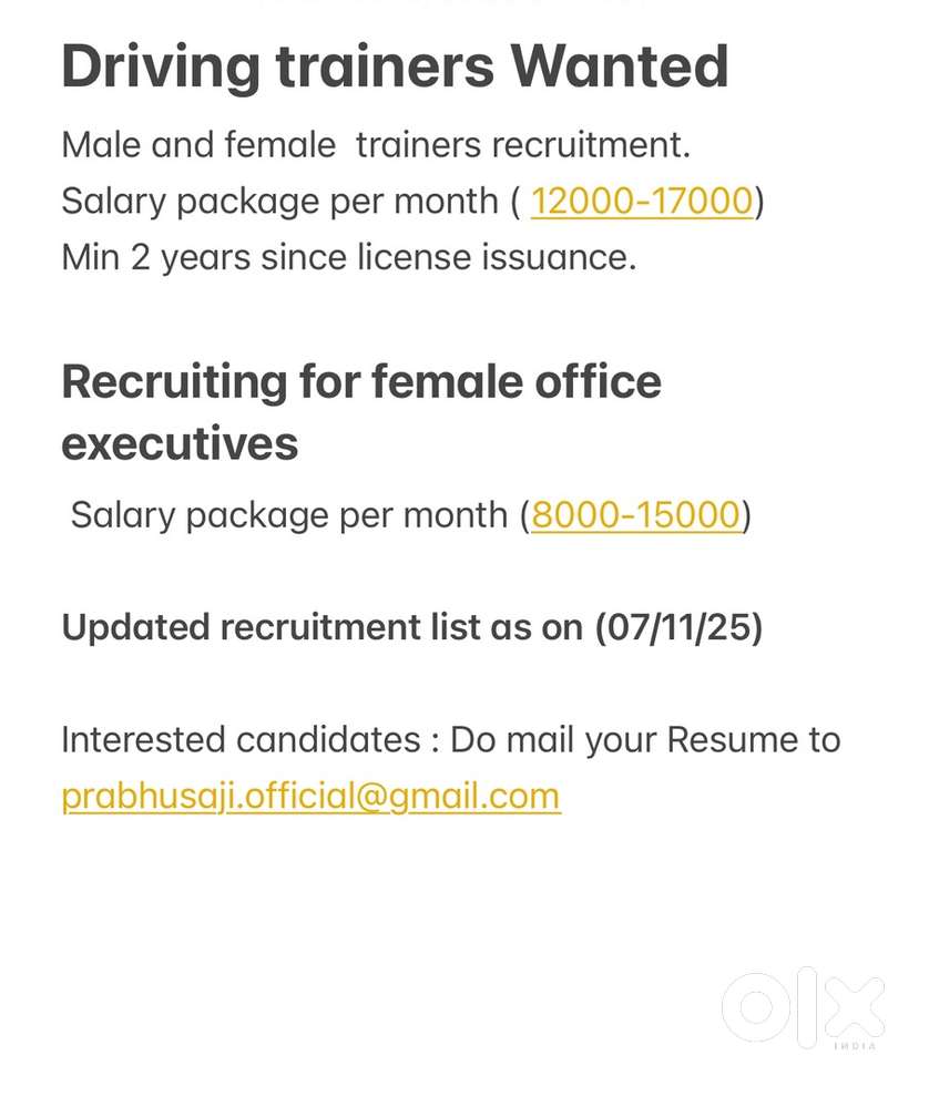 Driving instructor  wanted