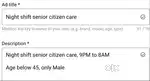 Night shift senior citizen care