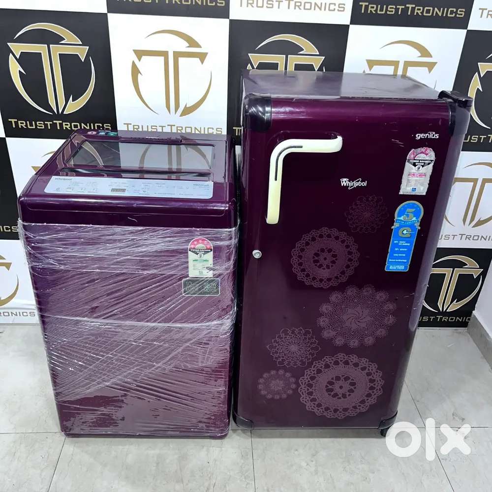 Combo fo Whirlpool single door fridge & Whirlpool top load machine