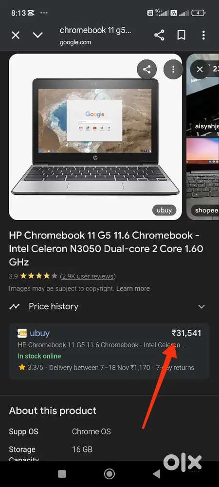 HP CHROME BOOK 11 G5 EE