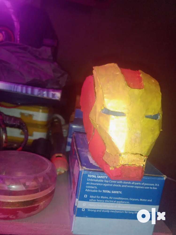 Mini :- Iron man helmet    make:-hard cardboard   brand:-All-star