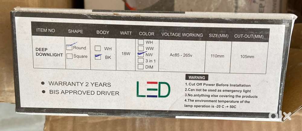 Skylight LED Deep Downlight 14 pieces