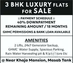 3bhk flats for sale at masabtank near khaja mansion function hall