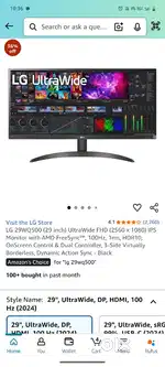 LG UltraWide Monitor 29inch