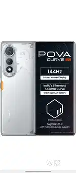 Tecno Pova new model curve display 5g.. 8 ram  128 rom