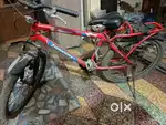 A brand new bicycle with carrier