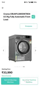 Croma brand new 8.5 kg fully automatic washing machine