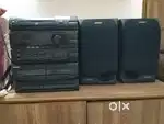 Music system SONY,FM radio,CD and double cassette Player 2 speakers