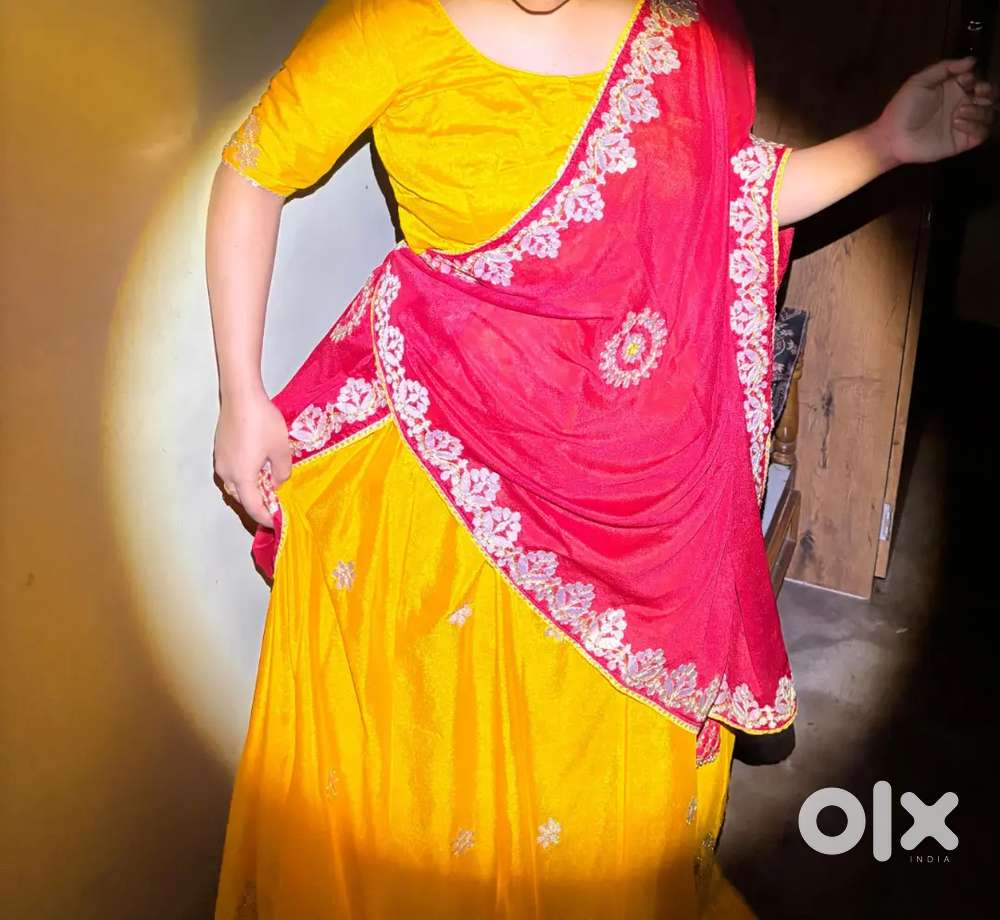 Bright Yellow & Red Lehenga – Worn Once – Excellent Condition