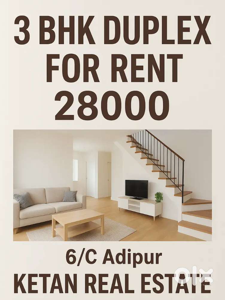3 BHK Property For Rent Adipur. Call Me Ketan Real Estate