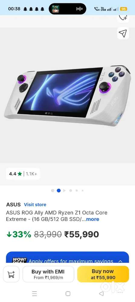 Asus rog ally pc game octacore 16gb+512,gb sealed box not open