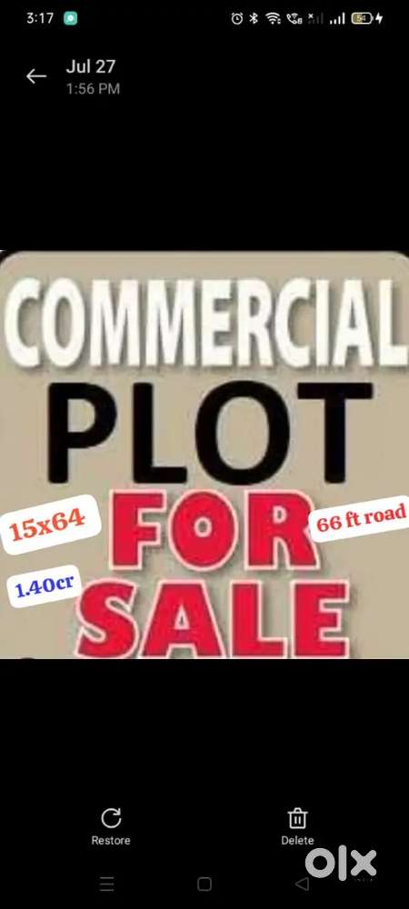 Nr 66 ft road 12x80=35 lac semi commercial plot for sale,