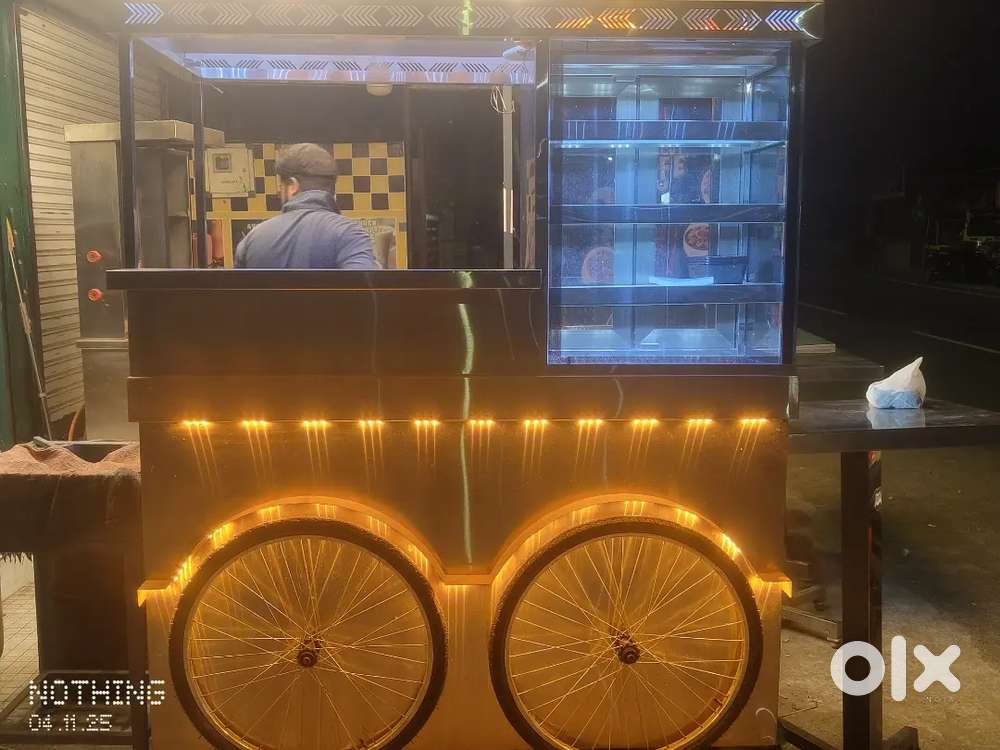 Traditional stainless steel chai cart for sale