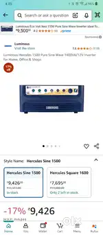 Luminous harkulas 1500 inverter