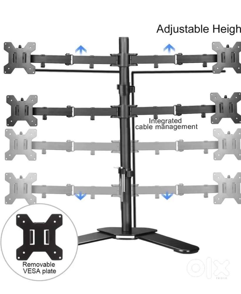 Four Monitor Desk Table Top Arm Stand
