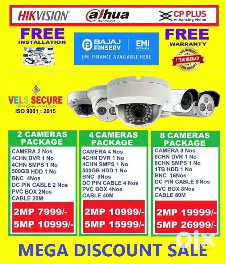 OFFER OF          2MP  DAHUA or CP PLUS or HIKVISION  CCTV CAMERA   DA