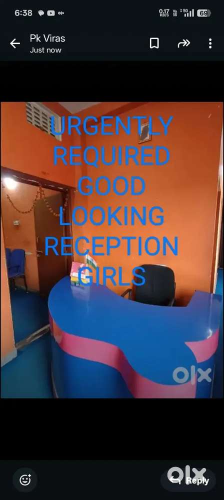 Urgently required reception girl & marketing boys